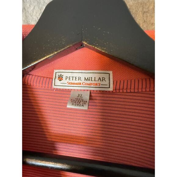 Peter Millar Pink Gray Stripe Summer Comfort Polo XL - Picture 3 of 5